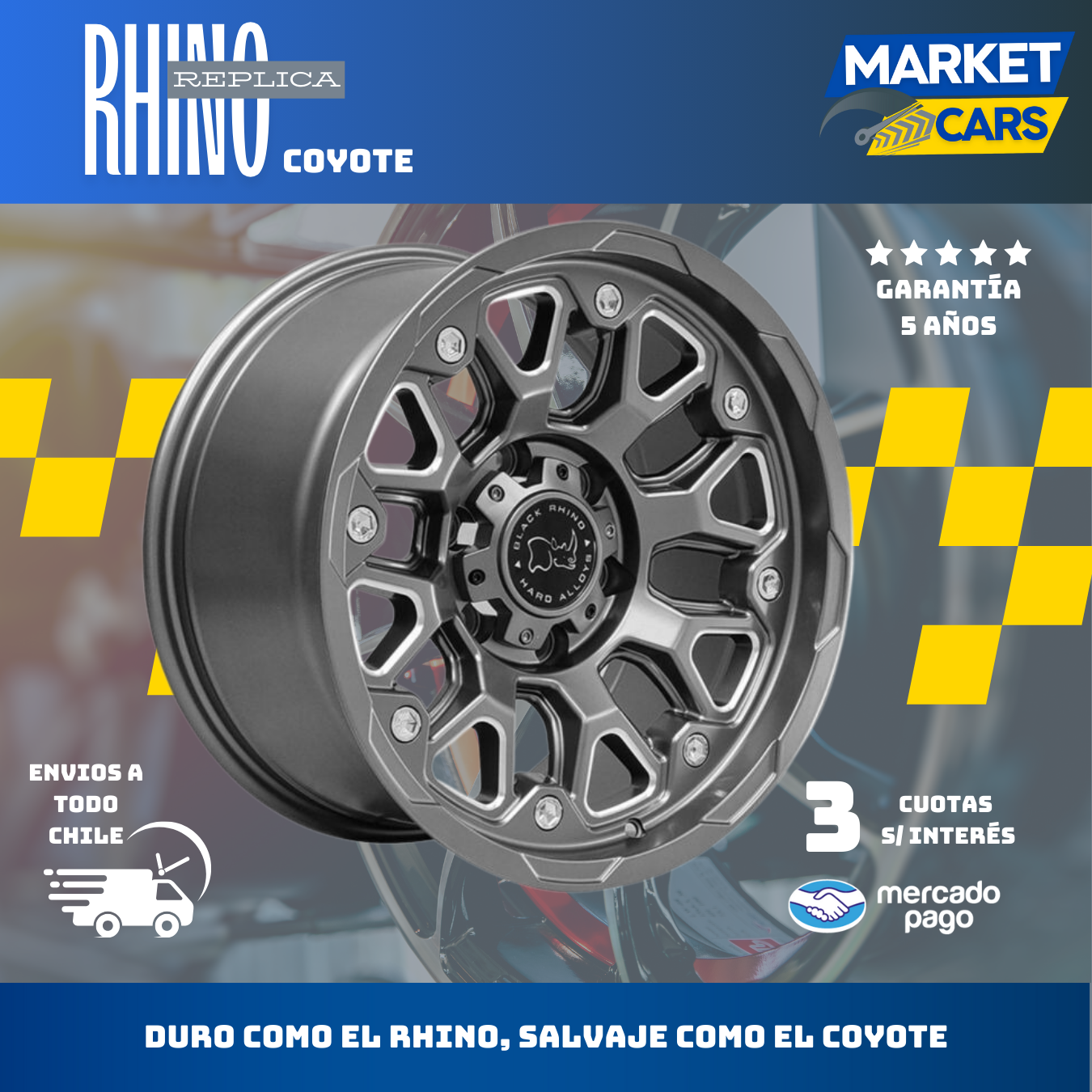 Llanta set de 4 Rhino-Coyote Mg-mw aro 17 6X139