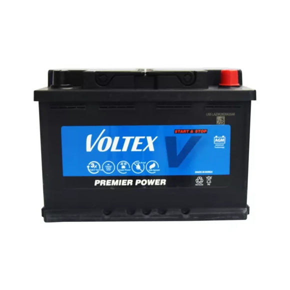 Batería Voltex AGM LN3 70 Ah 760 CCA · Positivo derecha