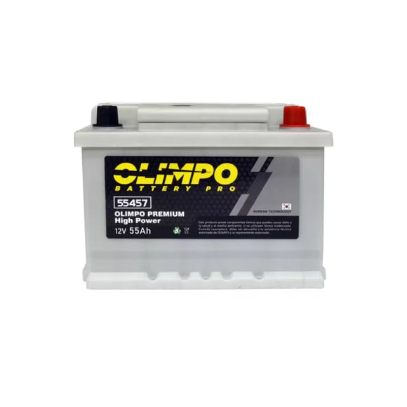 Batería Olimpo 55457 55 Ah 420 CCA · Positivo derecha
