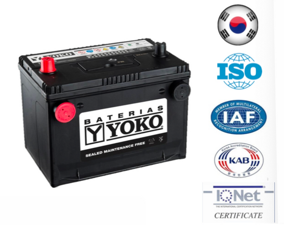 Bateria Yoko 75Ah 78dt-760 cca 750 ( + - )