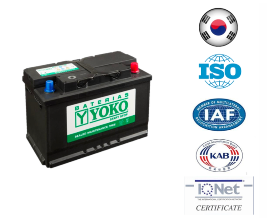 Bateria Yoko Start-Stop 60Ah Ec60 cca 590 ( - + )