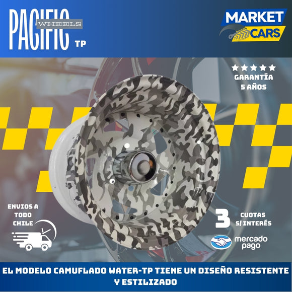 Llanta set de 4 Camuflado Water-Tp Aro 15 5X114