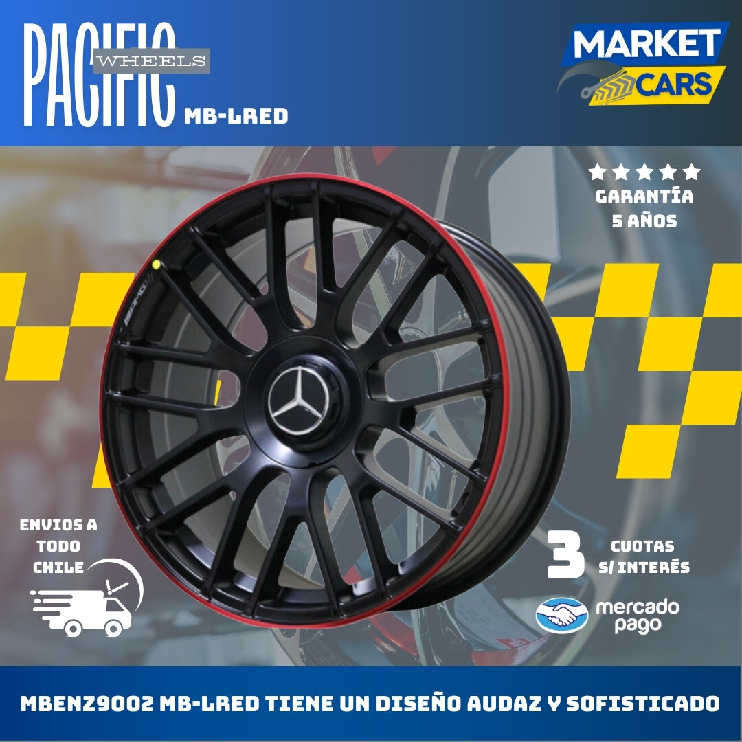 Llanta set de 4 Mbenz9002 Mb-Lred Aro 19 5X112