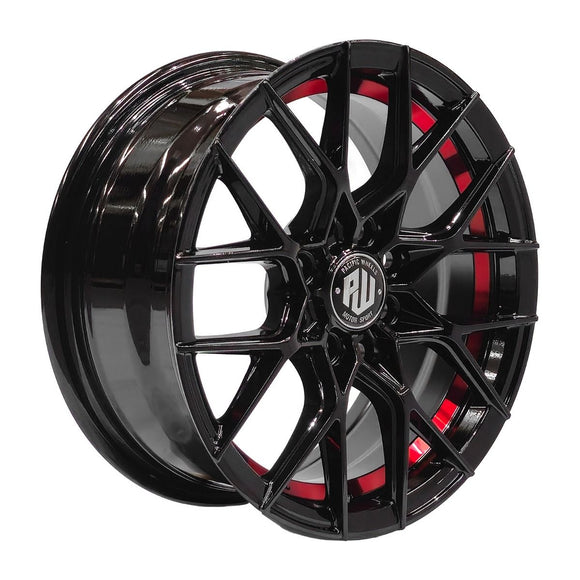 Llanta DAIYA 14x6, Negro con detalles rojos, vista 1