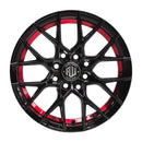 Llanta DAIYA 14x6, Negro con detalles rojos, vista 2