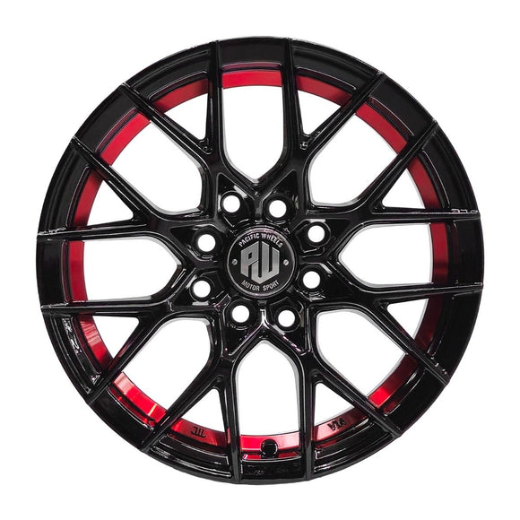 Llanta DAIYA 14x6, Negro con detalles rojos, vista 2