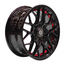 Llanta HURRACAN 14x6, Negro con detalles rojos, vista 1