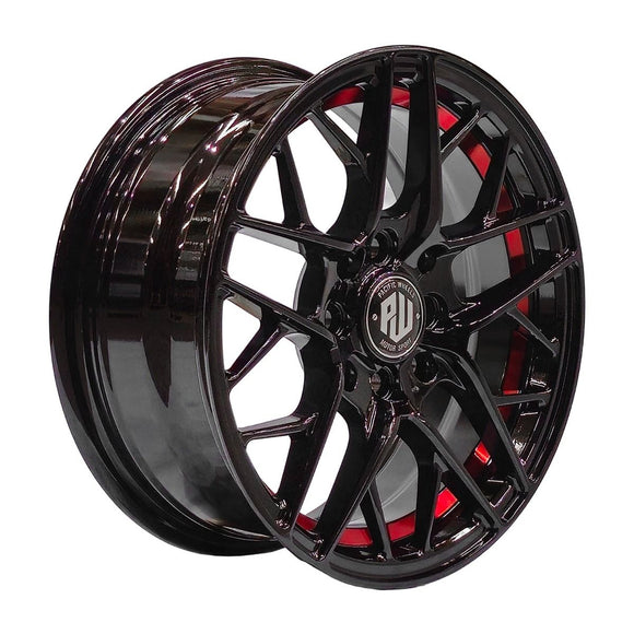 Llanta HURRACAN 14x6, Negro con detalles rojos, vista 1