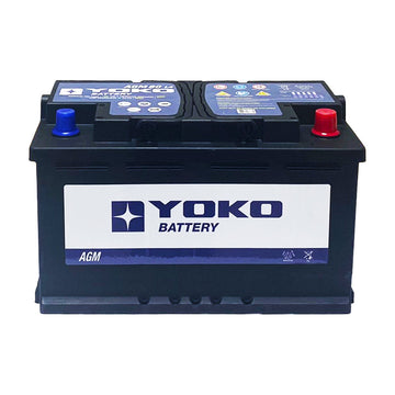 Batería Yoko AGM 80 L4 80 Ah 800 CCA · Positivo derecha