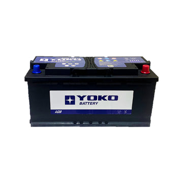 Batería Yoko AGM 105 L6 105 Ah 950 CCA · Positivo derecha