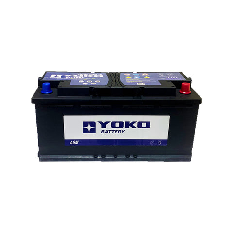 Batería Yoko AGM 105 L6 105 Ah 950 CCA · Positivo derecha