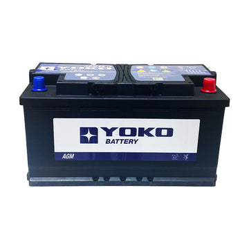 Batería Yoko AGM 92 L5 92 Ah 850 CCA · Positivo derecha