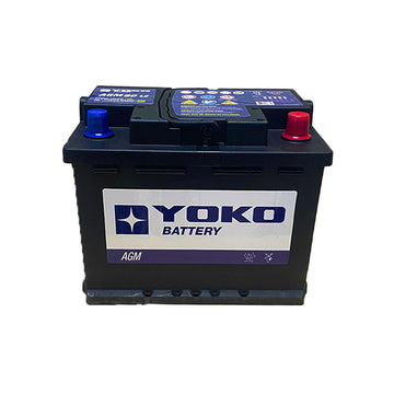 Batería Yoko AGM 60 L2 60 Ah 640 CCA · Positivo derecha
