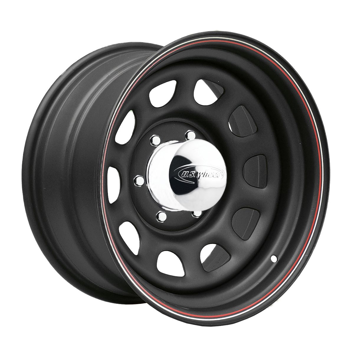 US-Daytona · Negro mate con líneas blancas y rojas
