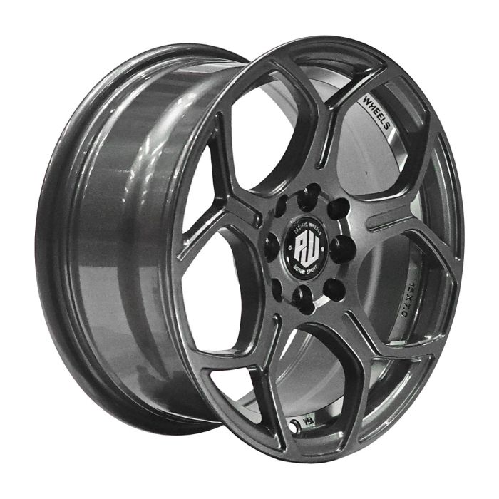 Juego de 4 llantas Lambo 15x7 · 4x100/4x114 · ET 35 · Gris grafito con rebajes mecanizados
