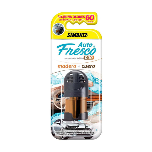 Ambientador Simoniz dúo madera y cuero 4,5 ml