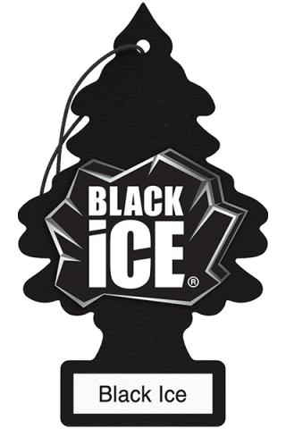 Aromatizante Little Trees Black Ice, imagen de una unidad; venta en pack de cinco
