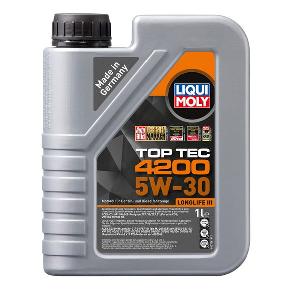 Aceite Liqui Moly Top Tec 4200 5W-30 1 L — imagen referencial sobre fondo blanco
