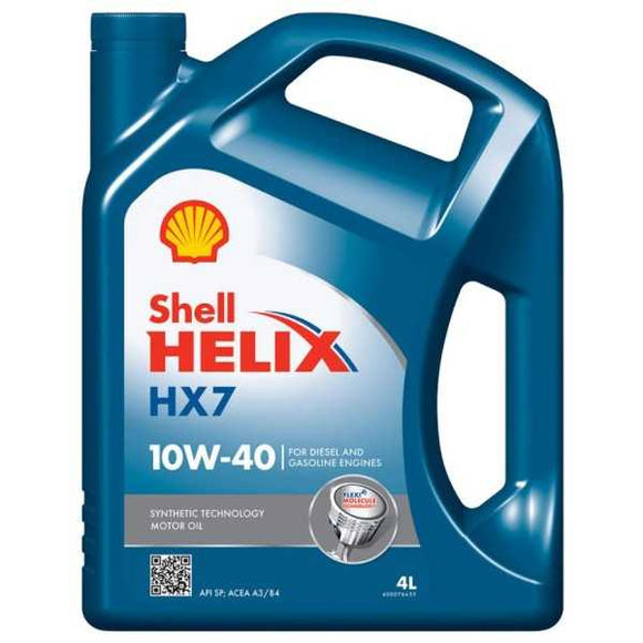 Aceite Shell Helix HX7 10W-40 4 L — imagen referencial sobre fondo blanco