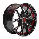 Llanta MIGLIA 14x6, Negro mecanizado con detalles rojos, vista 1