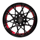 Llanta MIGLIA 14x6, Negro con detalles rojos, vista 2