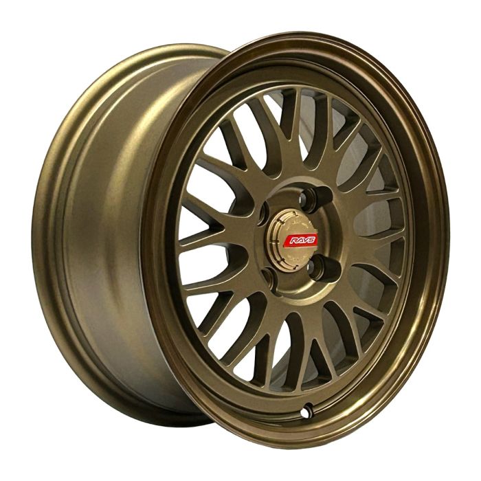 Juego de 4 llantas Rays 15x6.5 · 4x100 · ET 40 · Bronce mate con borde en bronce