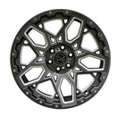 Juego de 4 llantas RHINO-SHRAPNEL 18x9 · 6X139 · ET 0 · Gris grafito mate con blanco mate