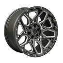 Juego de 4 llantas RHINO-SHRAPNEL 18x9 · 6X139 · ET 0 · Gris grafito mate con blanco mate