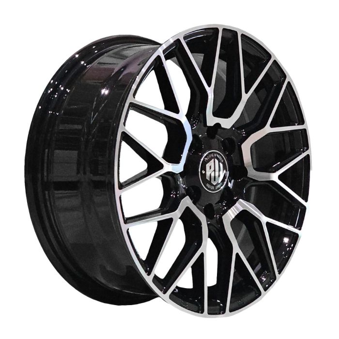 Juego de 4 llantas Storm 15x6.5 · 4x100/4x114 · ET 40 · Negro mecanizado