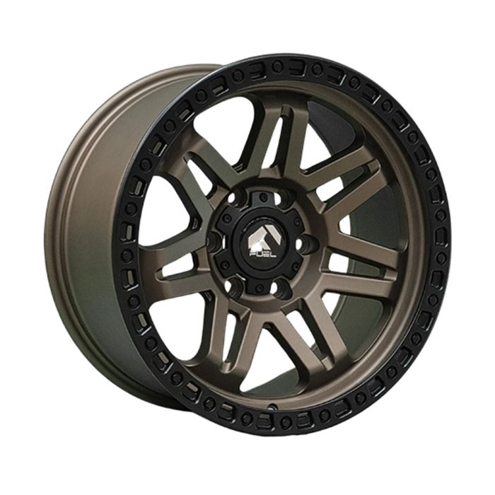 Juego de 4 llantas Syndacate 18x9 · 6x139 · ET 0 · Bronce mate con borde negro mate