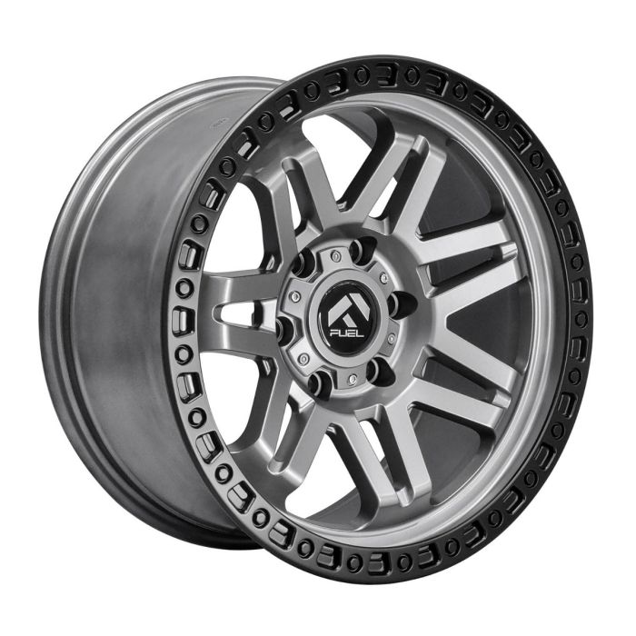 Juego de 4 llantas Syndacate 18x9 · 6x139 · ET 0 · Gris grafito mate con borde negro mate
