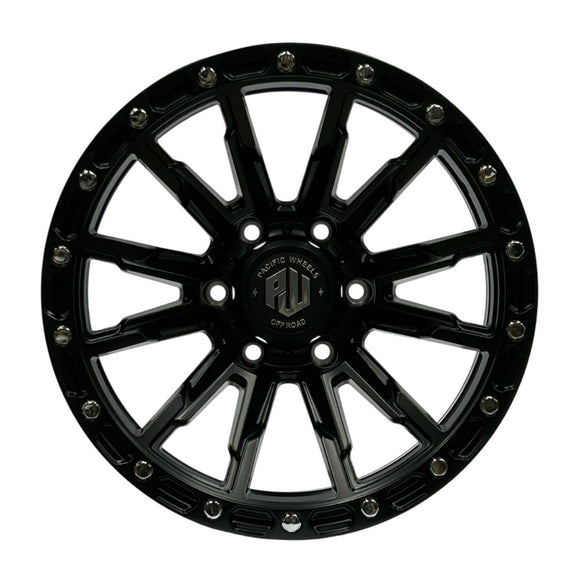 Juego de 4 llantas TRIGGER 17x9 · 6X139 · ET 0 · Negro mate con remaches cromados