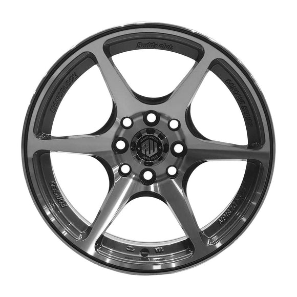 Llanta MILANO 15x8, Gris con detalles plateados, vista 2