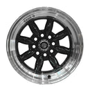 Llanta MINILIGHT 13x8, Negro con borde mecanizado, vista 2