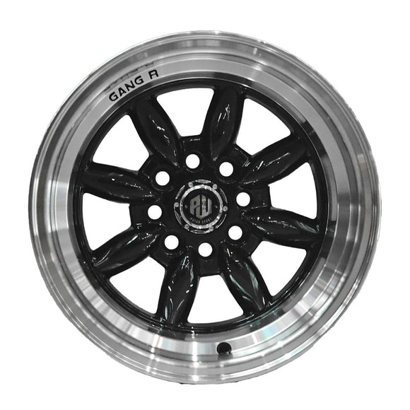 Llanta MINILIGHT 13x8, Negro con borde mecanizado, vista 2