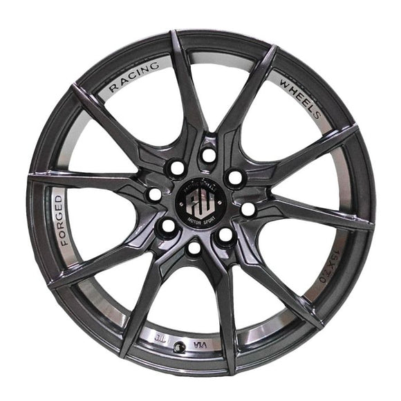 Llanta VENENO 14x5.5, Gris grafito con detalles mecanizados, vista 3