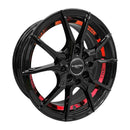 Llanta VENENO 14x5.5, Negro con detalles rojos, vista 1