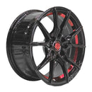 Llanta VENENO 14x5.5, Negro con detalles rojos, vista 2