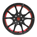 Llanta VENENO 14x5.5, Negro con detalles rojos, vista 3