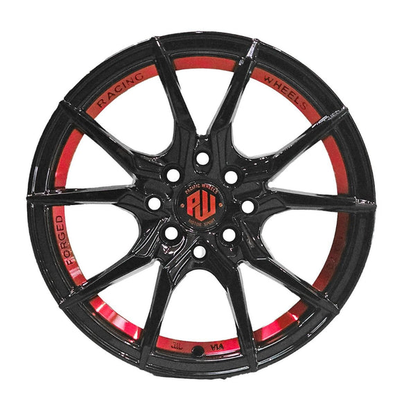 Llanta VENENO 14x5.5, Negro con detalles rojos, vista 3